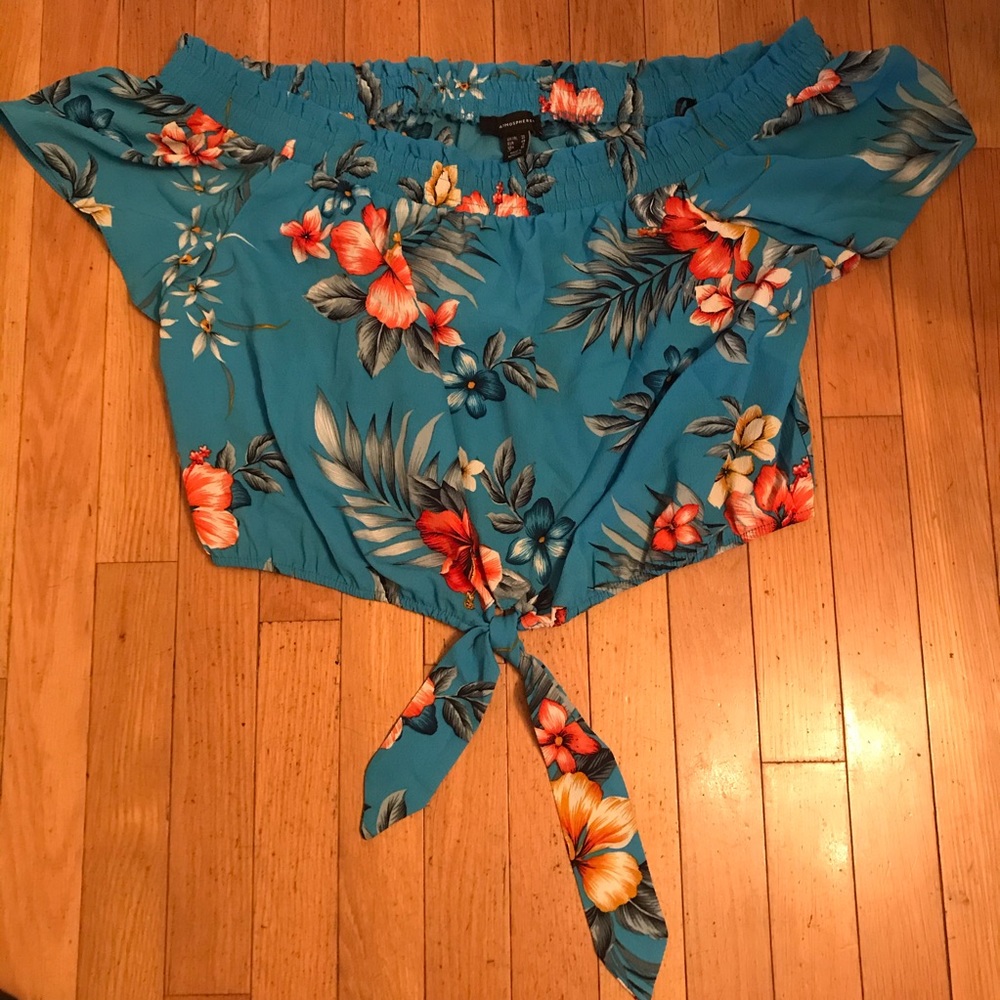 ATMOSPHERE FLORAL OFF SHOULDER TOP/ BLOUSE